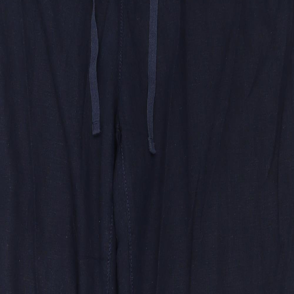 NEXT Womens Blue  Linen Trousers  Size 16 L30 in Regular