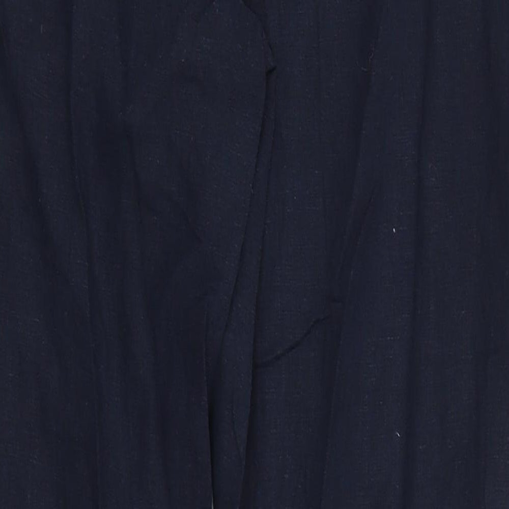 NEXT Womens Blue  Linen Trousers  Size 16 L30 in Regular