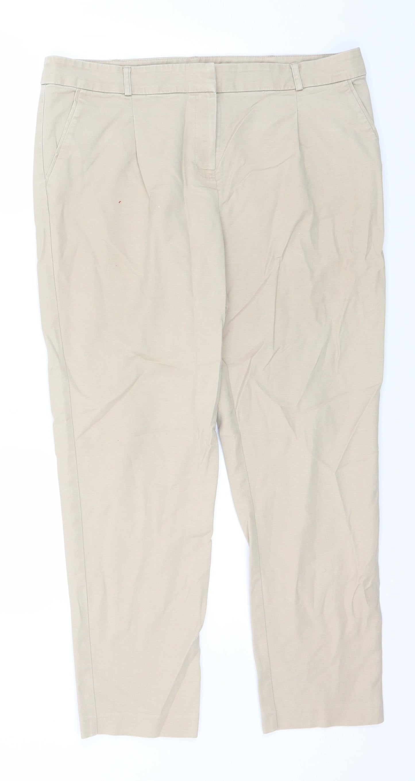 TU Womens Beige  Polyester Trousers  Size 16 L28 in Regular