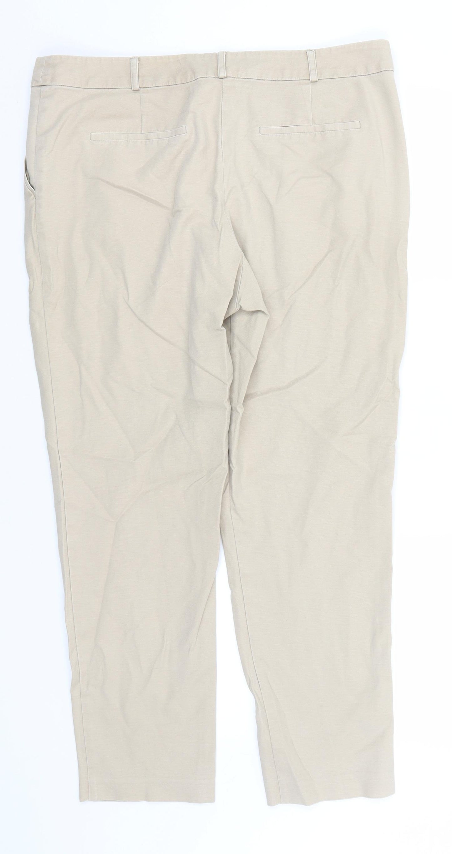 TU Womens Beige  Polyester Trousers  Size 16 L28 in Regular