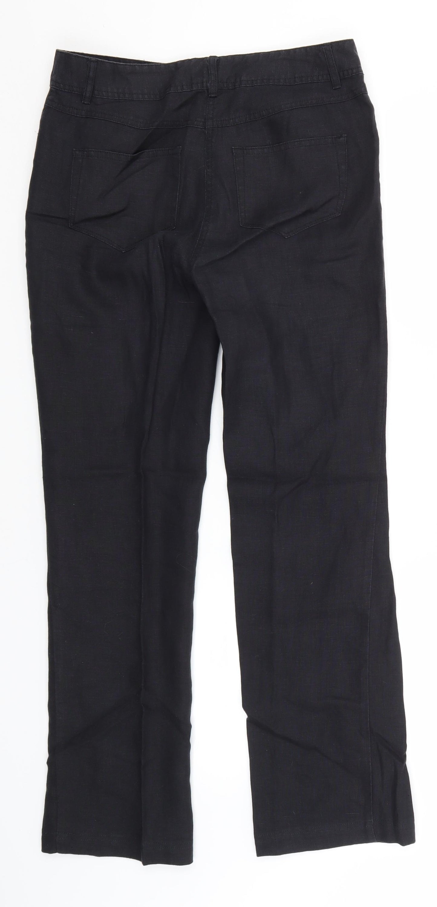 EAST Womens Black  Linen Trousers  Size 8 L30 in Regular