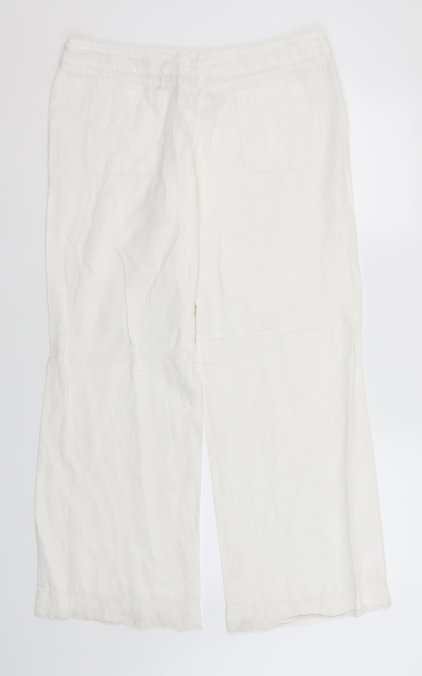 Atmosphere Womens White  Linen Trousers  Size 12 L30 in Regular