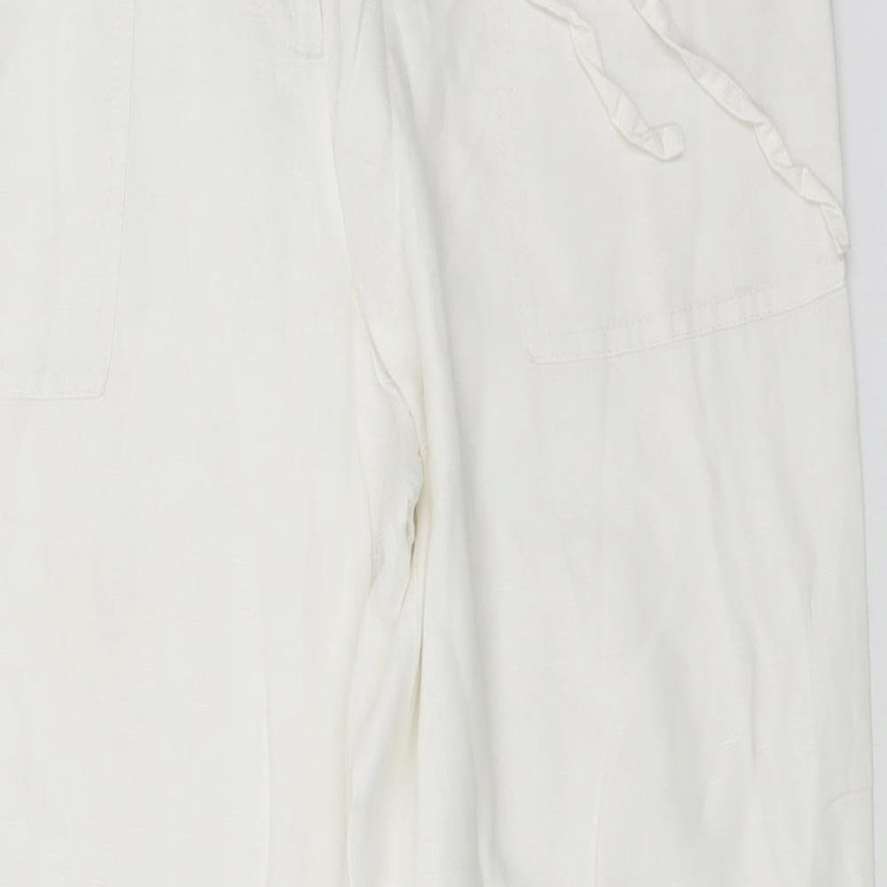 Atmosphere Womens White  Linen Trousers  Size 12 L30 in Regular