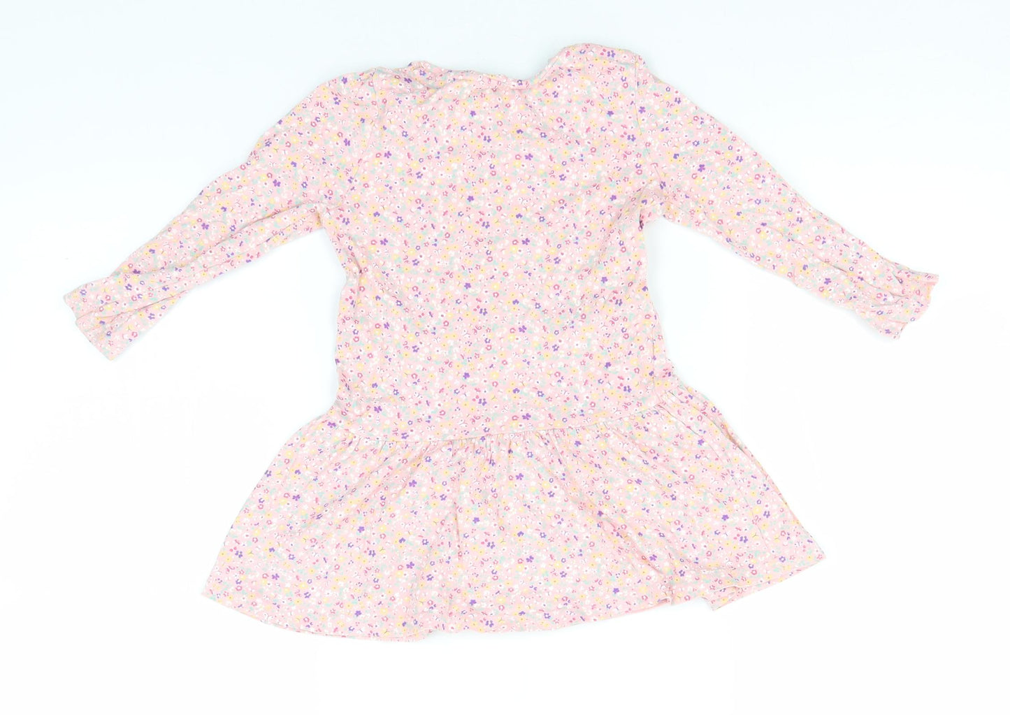 Mothercare Baby Pink Floral Cotton A-Line  Size 18-24 Months  Round Neck