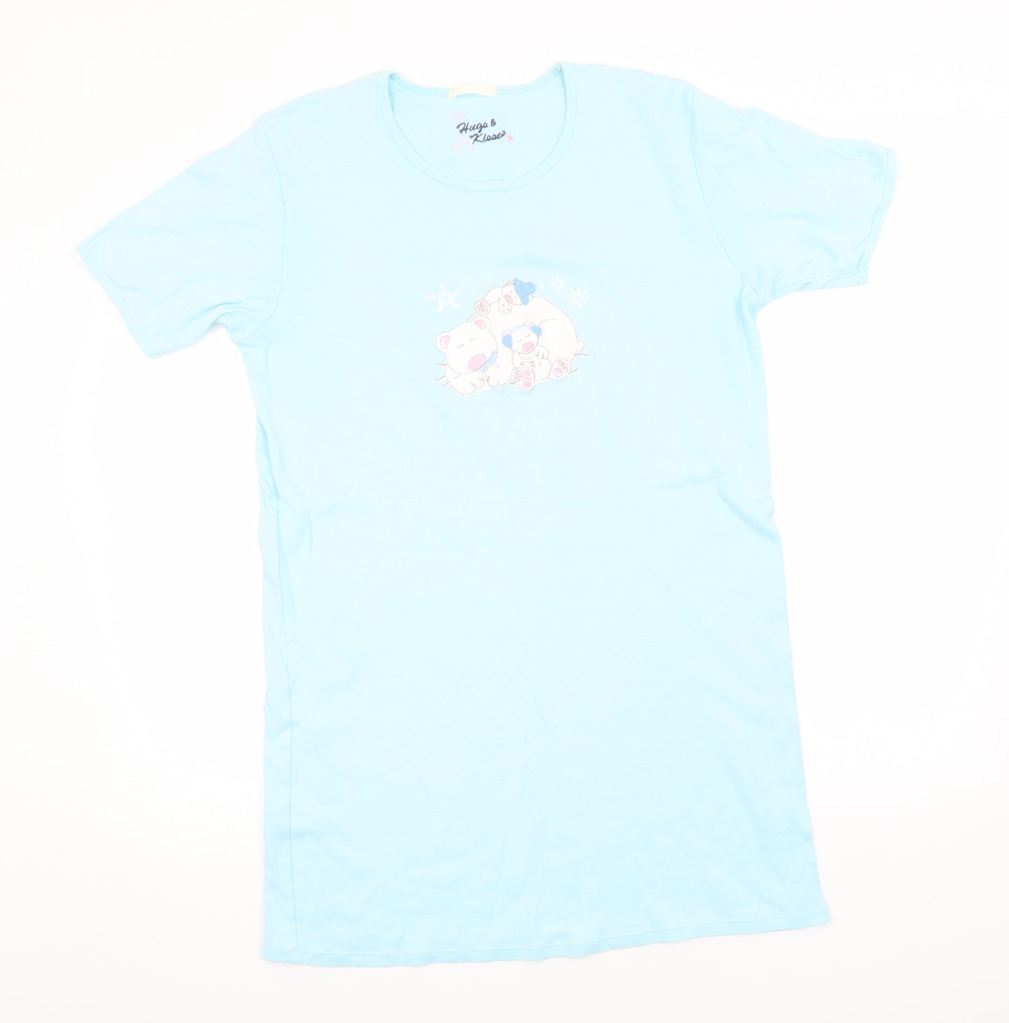 Preworn Womens Blue Solid Cotton Top Pyjama Top Size 8
