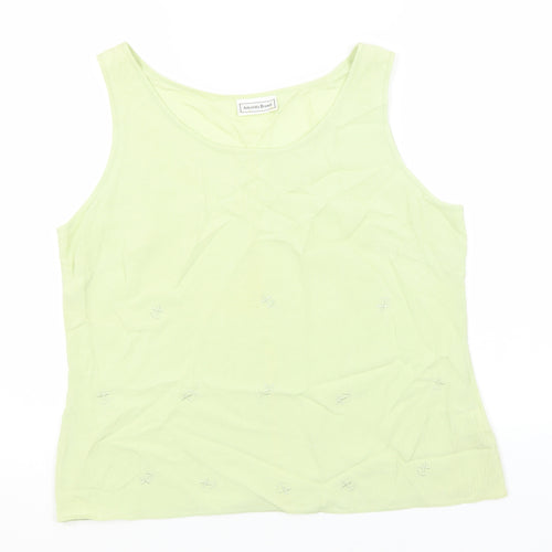 Amanda Brown Womens Green  Viscose Basic Tank Size 12 Round Neck