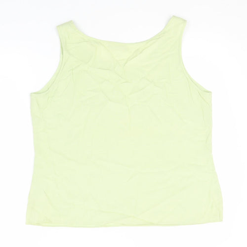 Amanda Brown Womens Green  Viscose Basic Tank Size 12 Round Neck