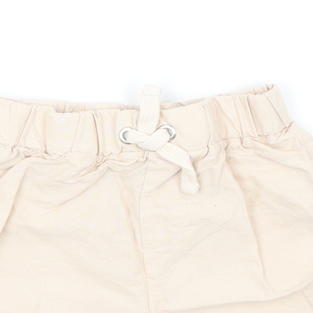 River Island Boys Beige  Cotton Cargo Shorts Size 3-4 Years  Regular