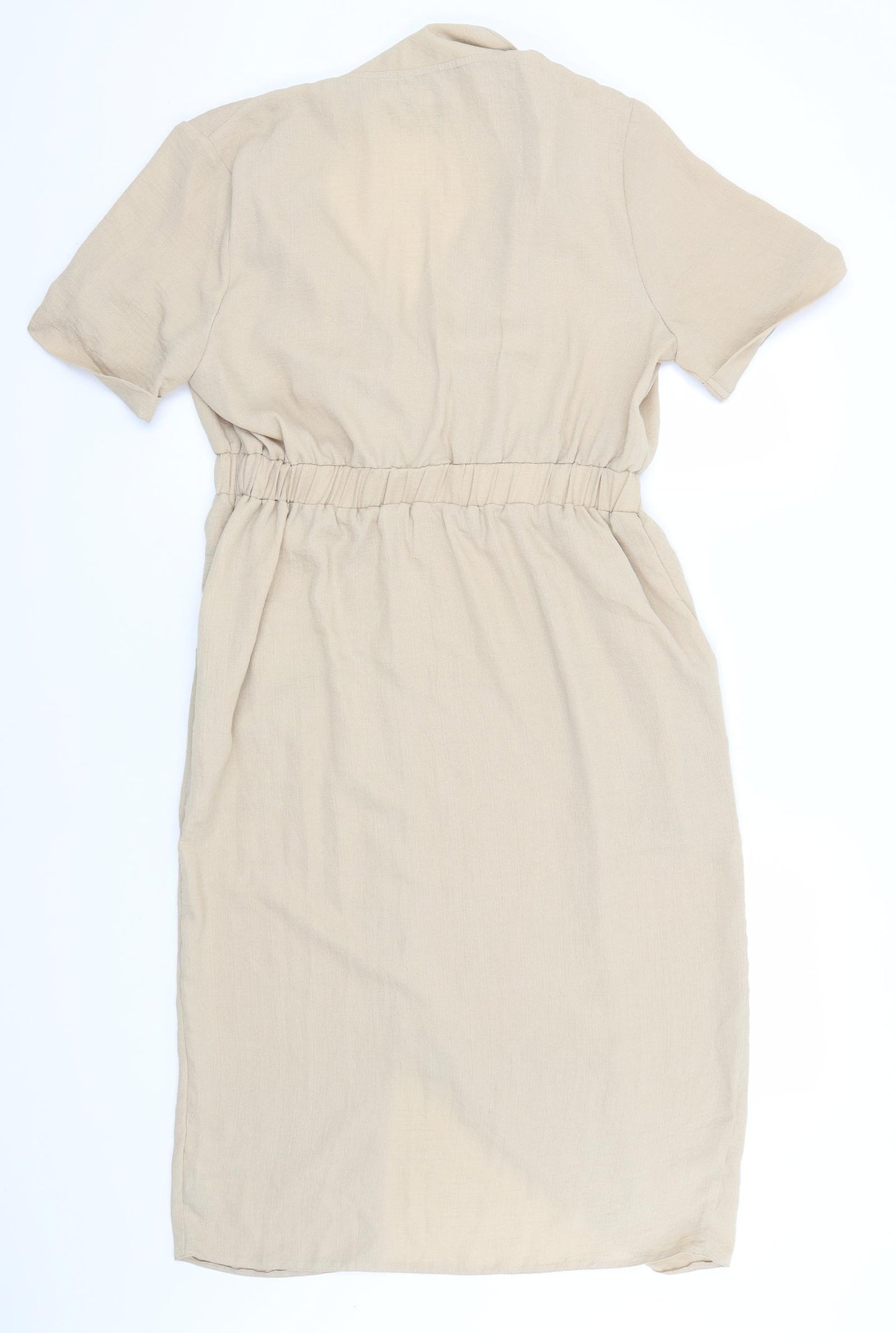 ASOS Womens Beige  Polyester T-Shirt Dress  Size 14  Collared