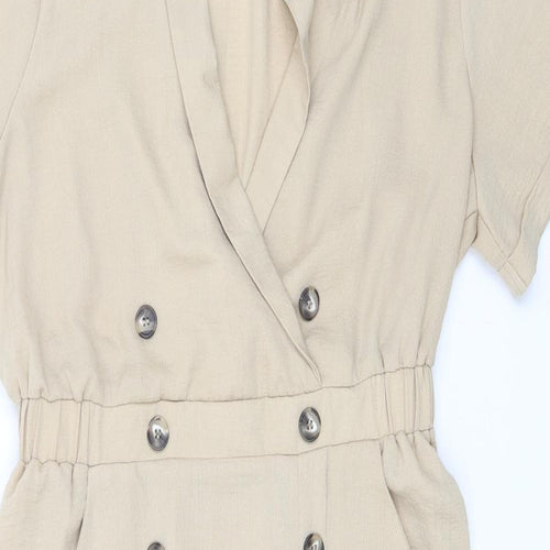ASOS Womens Beige  Polyester T-Shirt Dress  Size 14  Collared