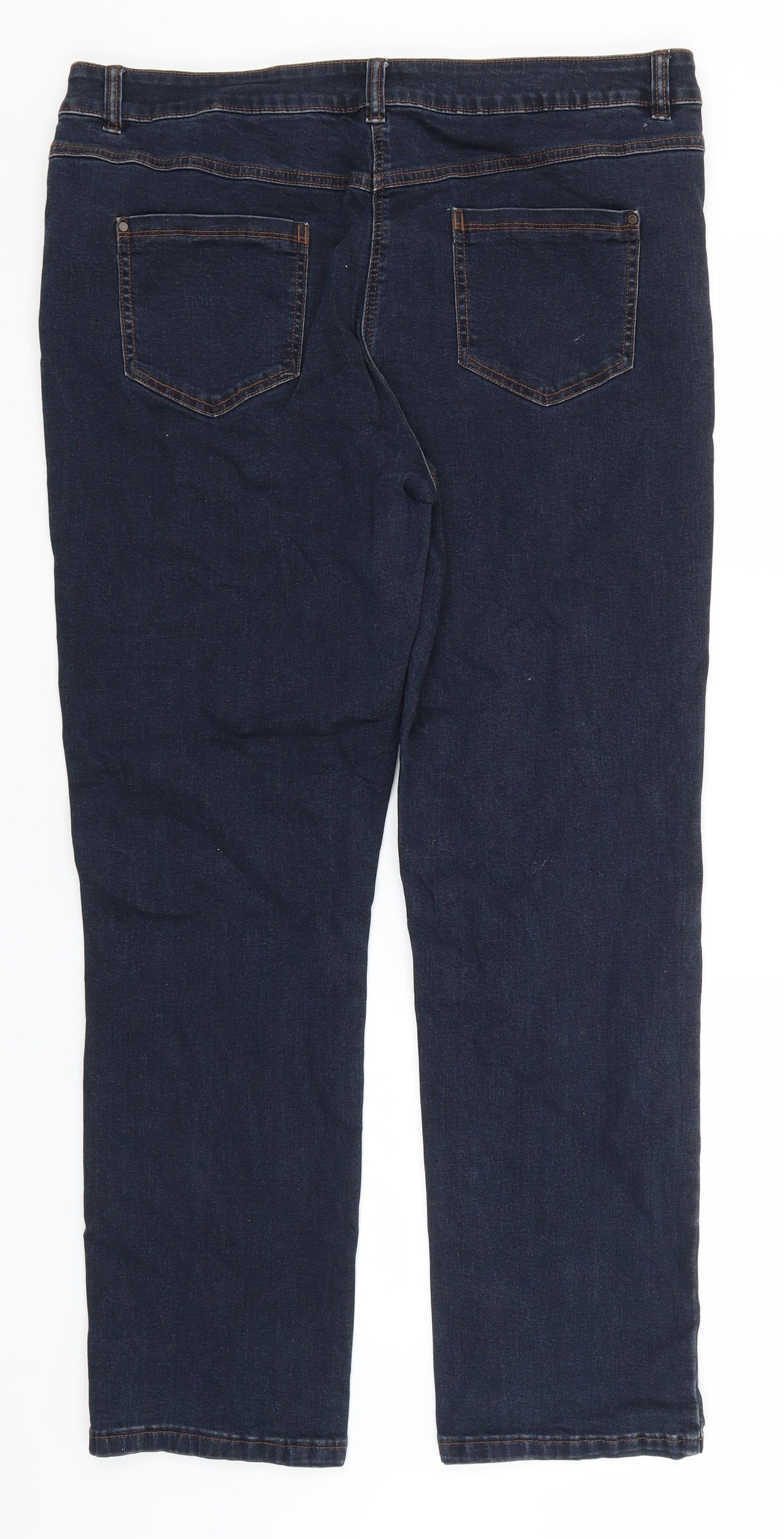 M&Co Mens Blue  Cotton Straight Jeans Size 38 in L30 in Regular