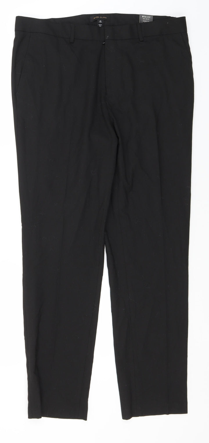 River Island Womens Black  Polyester Trousers  Size 36 in L30 in Regular