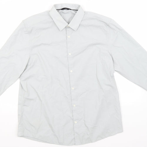 Very Mens Green  Polyester  Button-Up Size 17 Collared