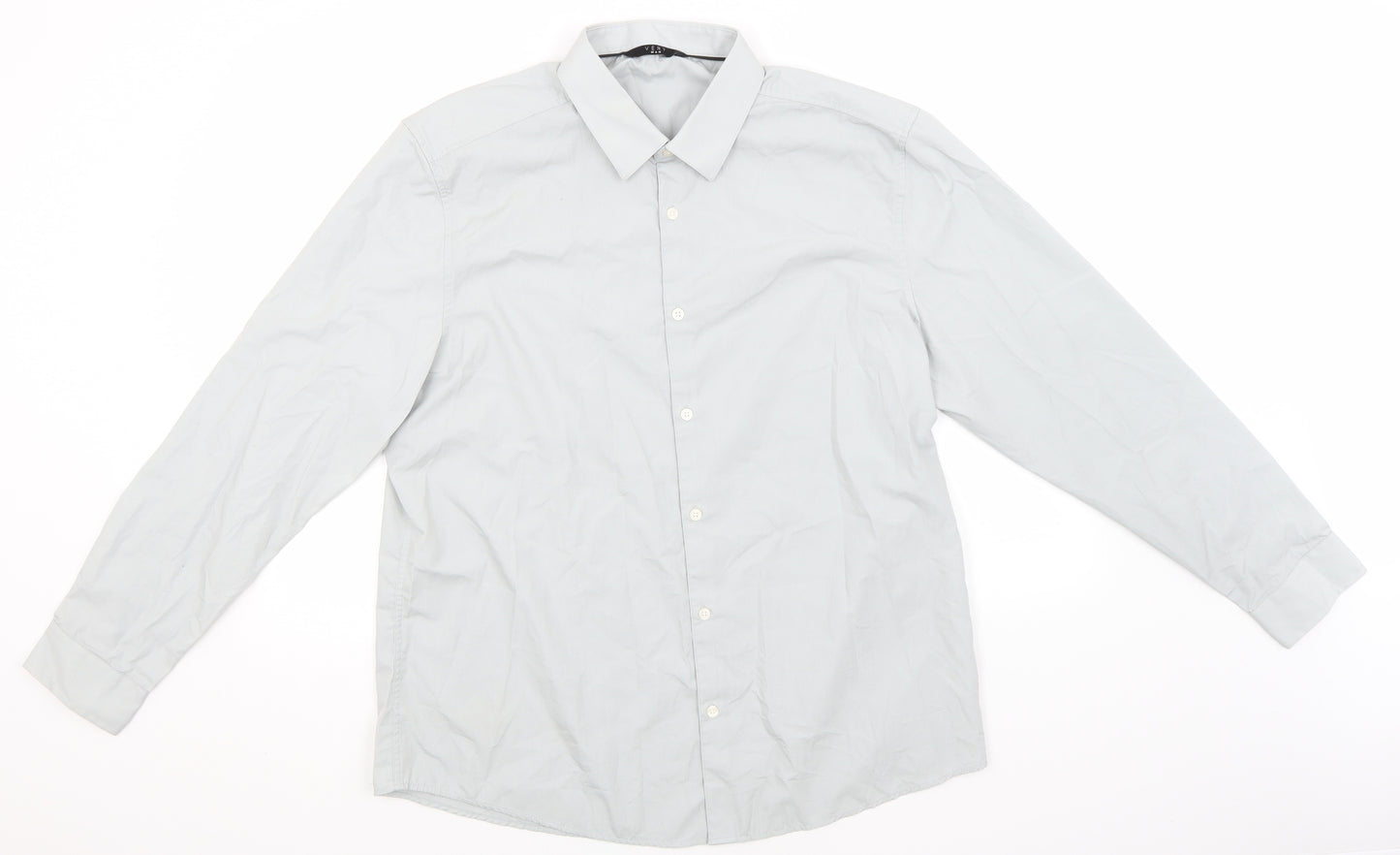 Very Mens Green  Polyester  Button-Up Size 17 Collared