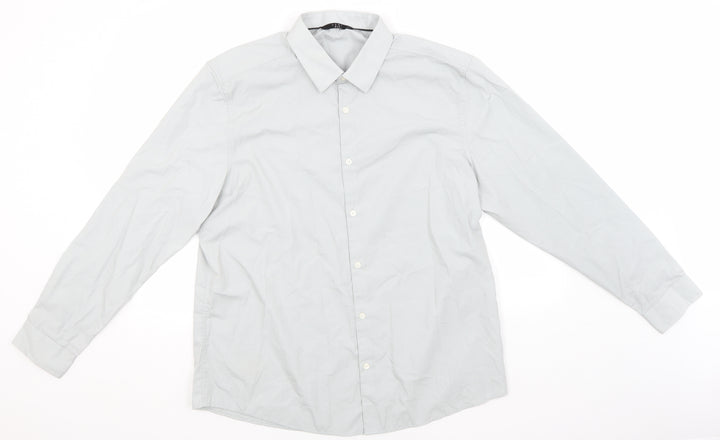 Very Mens Green  Polyester  Button-Up Size 17 Collared