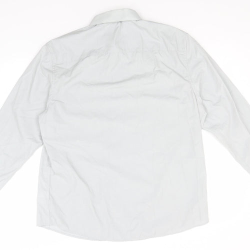 Very Mens Green  Polyester  Button-Up Size 17 Collared