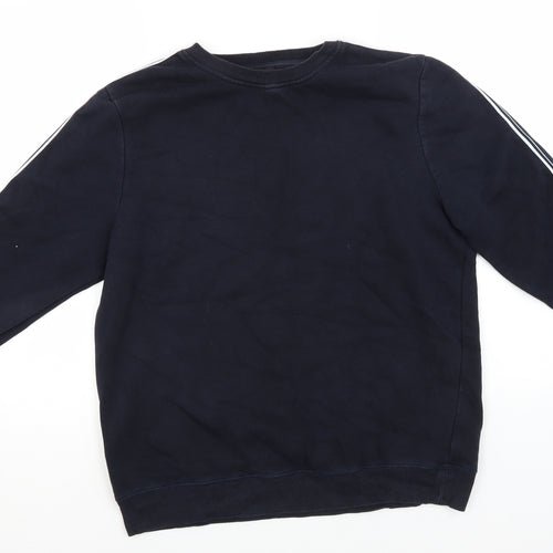 River Island Mens Blue Round Neck  Cotton Pullover Jumper Size L