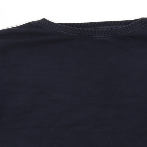 River Island Mens Blue Round Neck  Cotton Pullover Jumper Size L