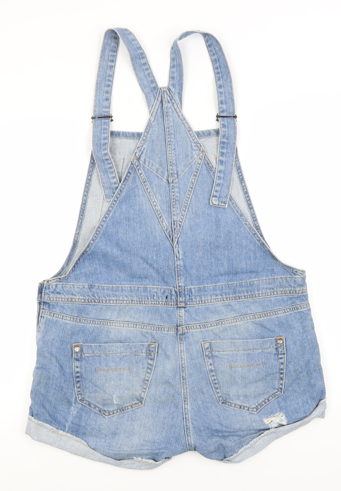 River Island Womens Blue  Cotton Dungaree One-Piece Size 16