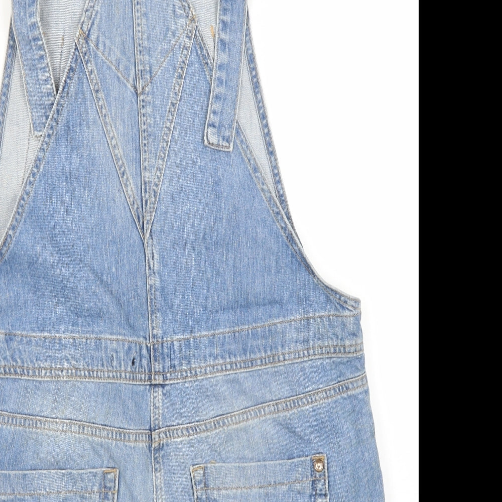 River Island Womens Blue  Cotton Dungaree One-Piece Size 16