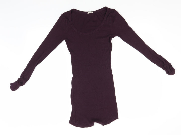 New Look Womens Red Round Neck  Cotton Pullover Jumper Size 8
