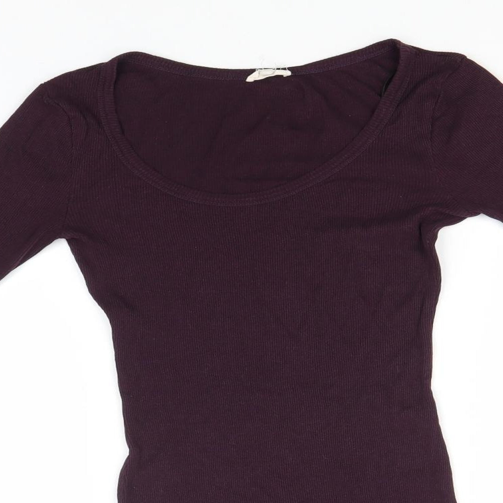New Look Womens Red Round Neck  Cotton Pullover Jumper Size 8
