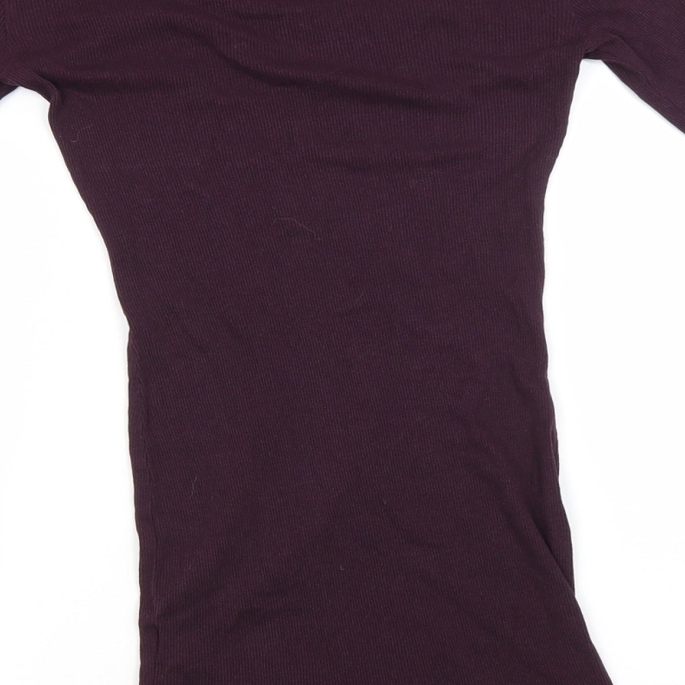 New Look Womens Red Round Neck  Cotton Pullover Jumper Size 8