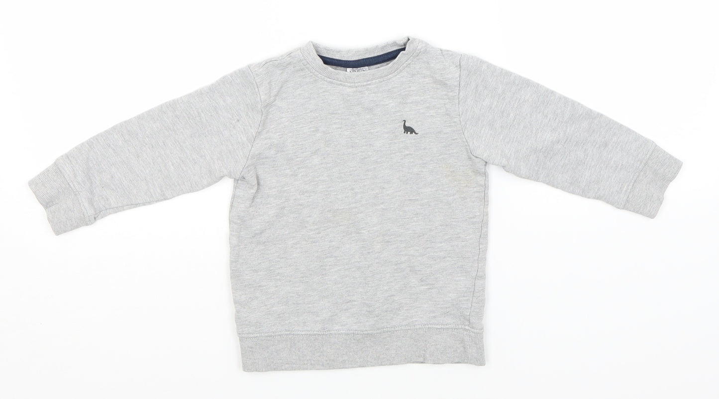 Urban Boys Grey Round Neck  Cotton Pullover Jumper Size 3-4 Years