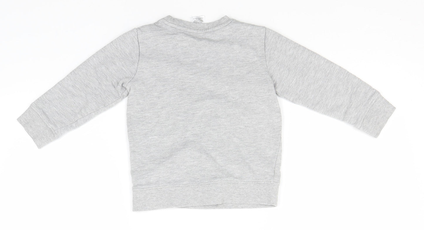 Urban Boys Grey Round Neck  Cotton Pullover Jumper Size 3-4 Years