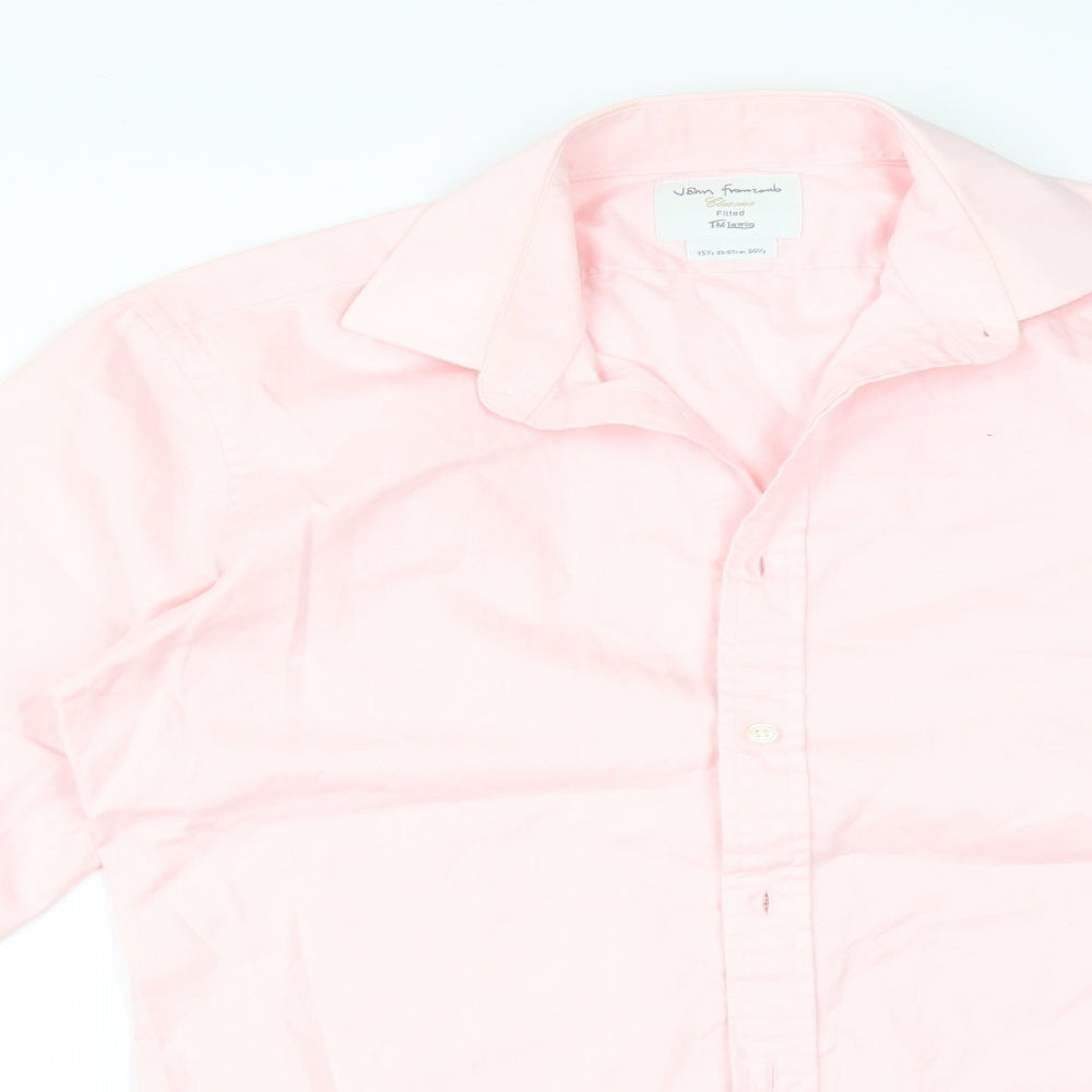 JOHN FRANCOME Mens Pink  Cotton  Dress Shirt Size 15.5 Collared