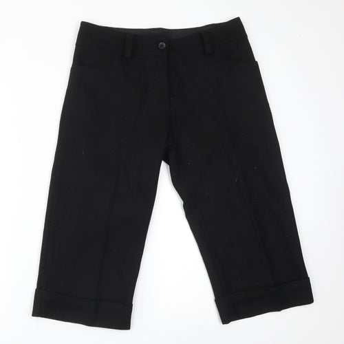 Preworn Womens Black  Wool Cropped Trousers Size 30  Regular