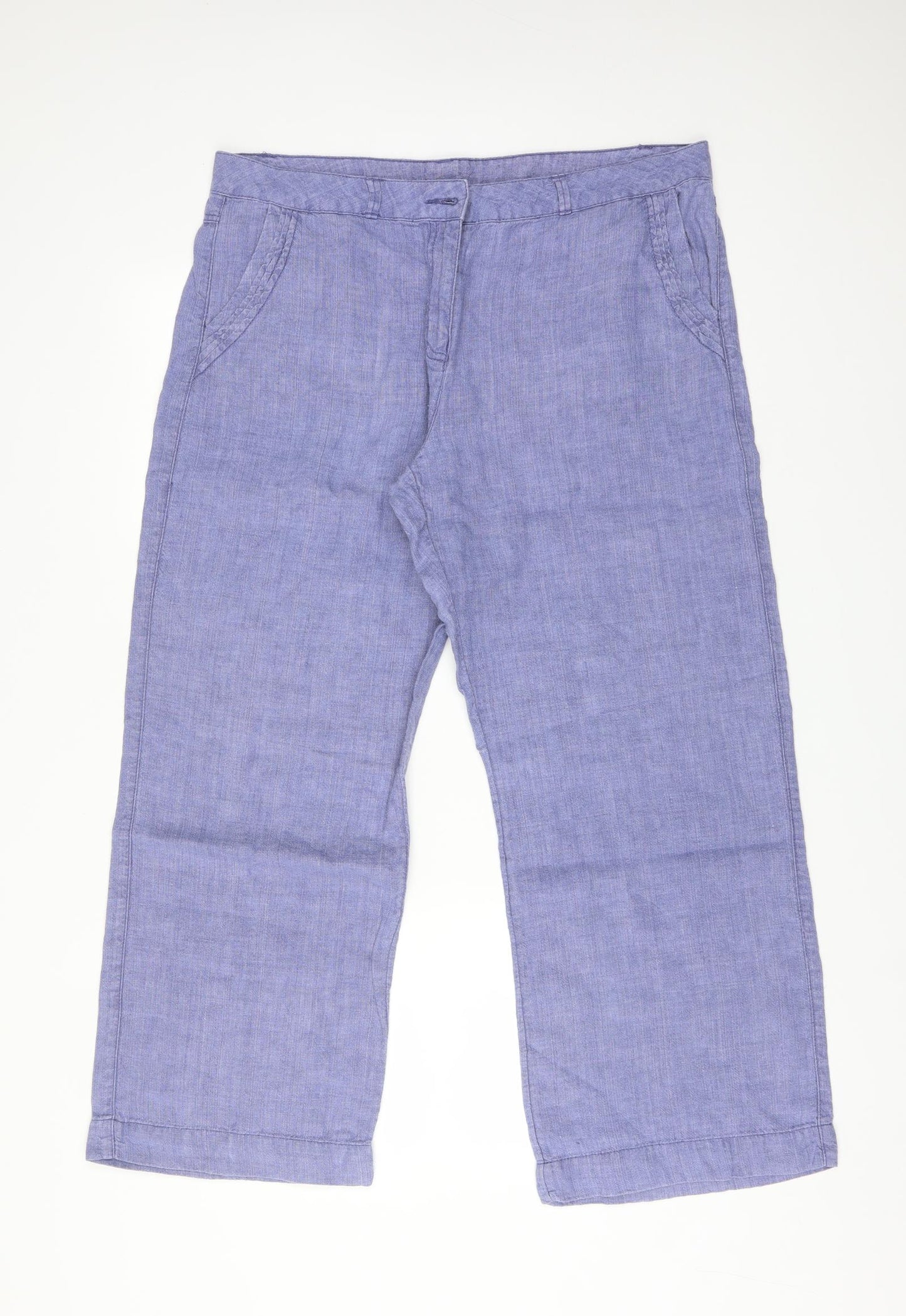 George Womens Purple  Linen Trousers  Size 16 L28 in Regular