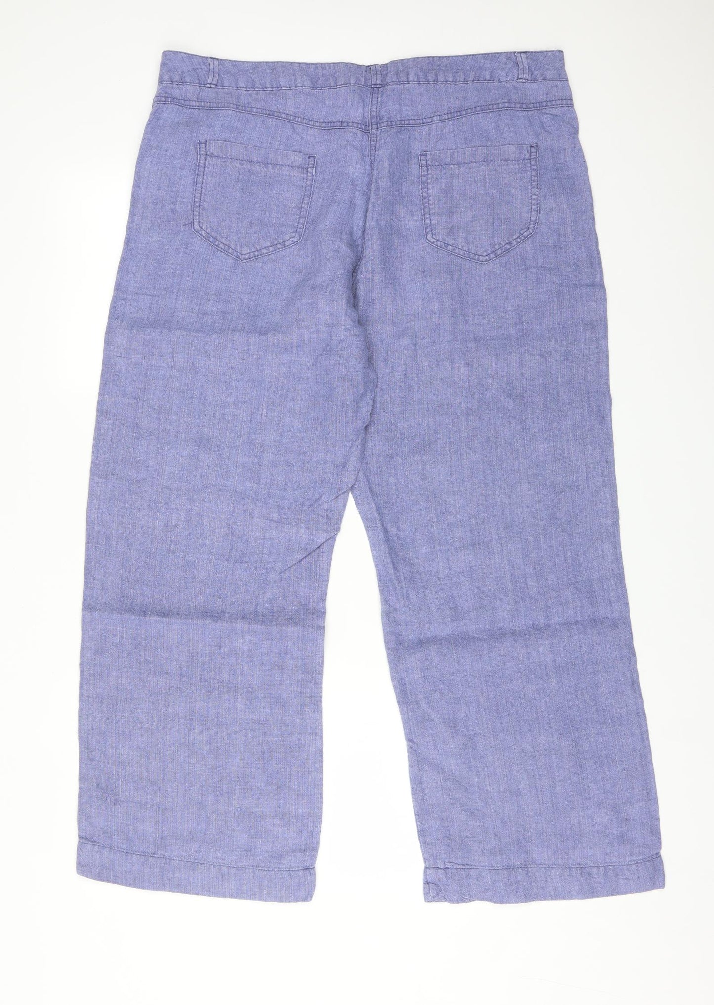 George Womens Purple  Linen Trousers  Size 16 L28 in Regular