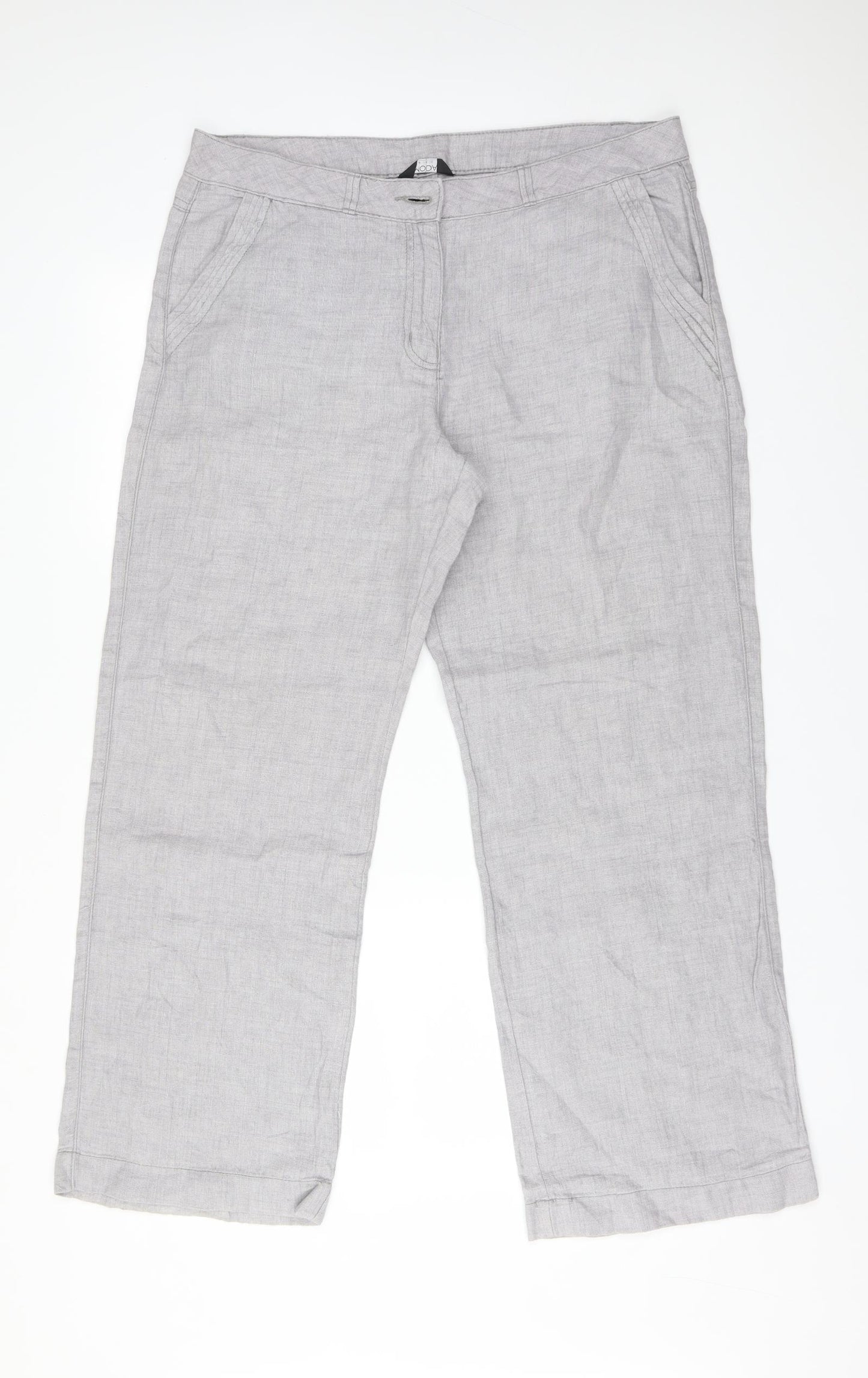 George Womens Grey  Linen Trousers  Size 14 L30 in Regular