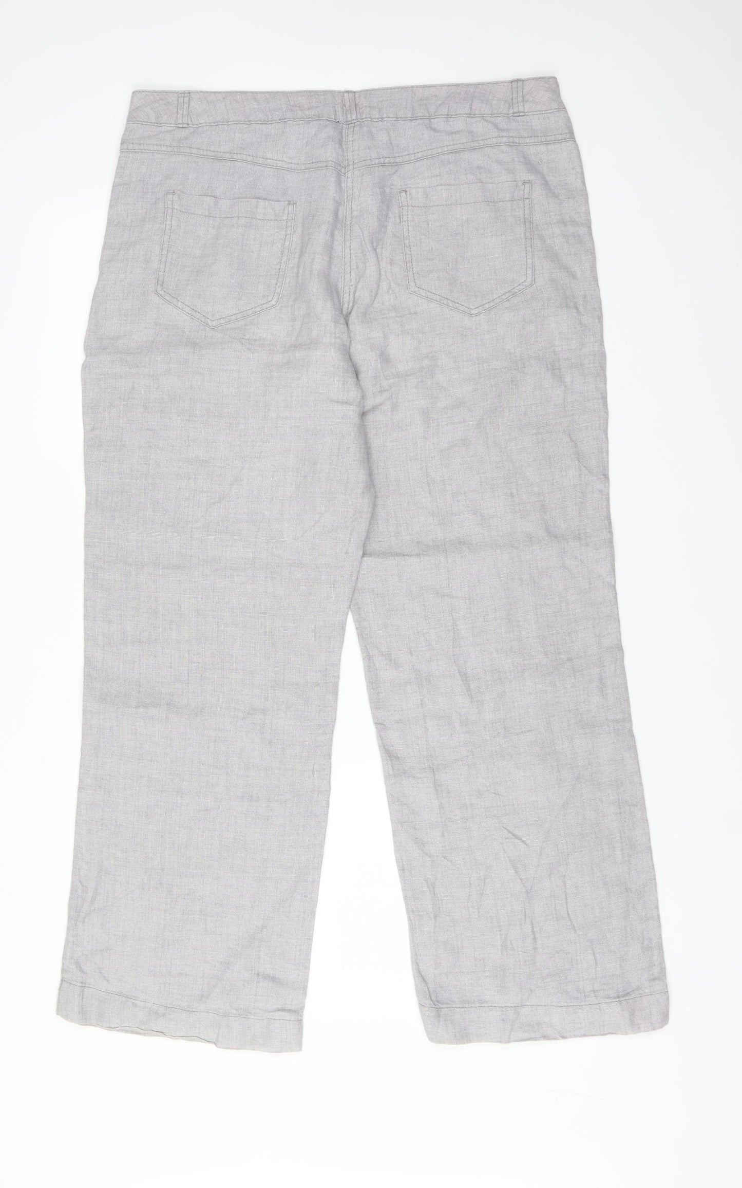 George Womens Grey  Linen Trousers  Size 14 L30 in Regular