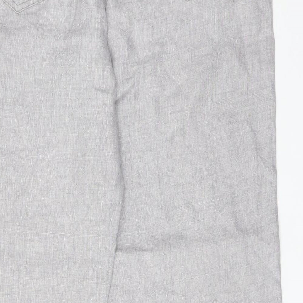 George Womens Grey  Linen Trousers  Size 14 L30 in Regular