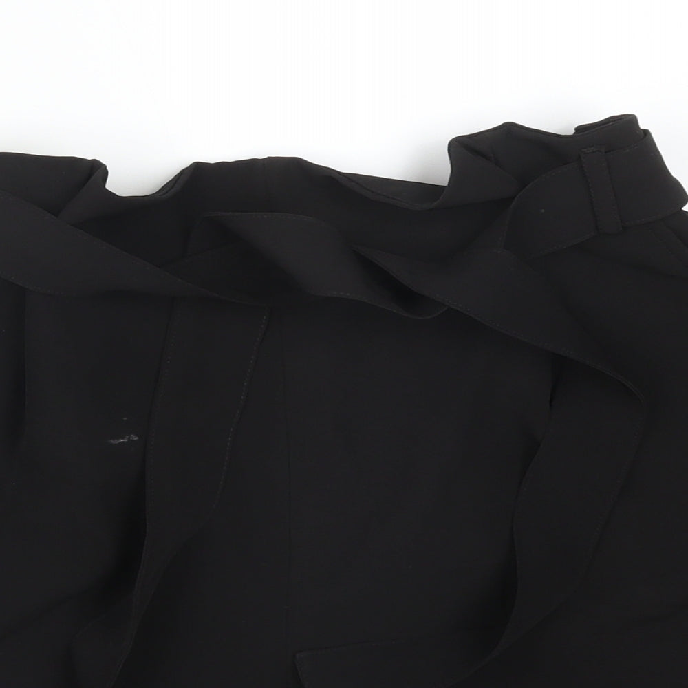 Pull&Bear Womens Black  Polyester Paperbag Shorts Size L L3 in Regular