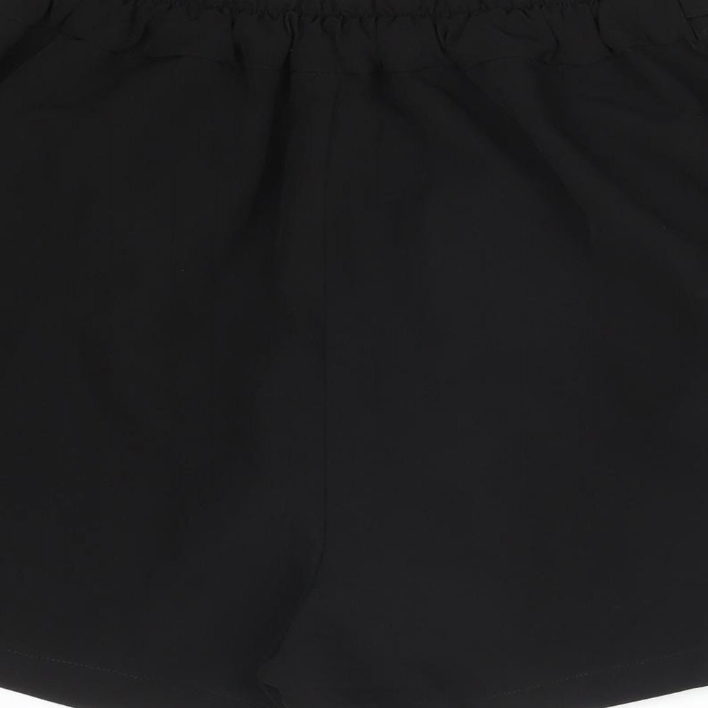 Pull&Bear Womens Black  Polyester Paperbag Shorts Size L L3 in Regular