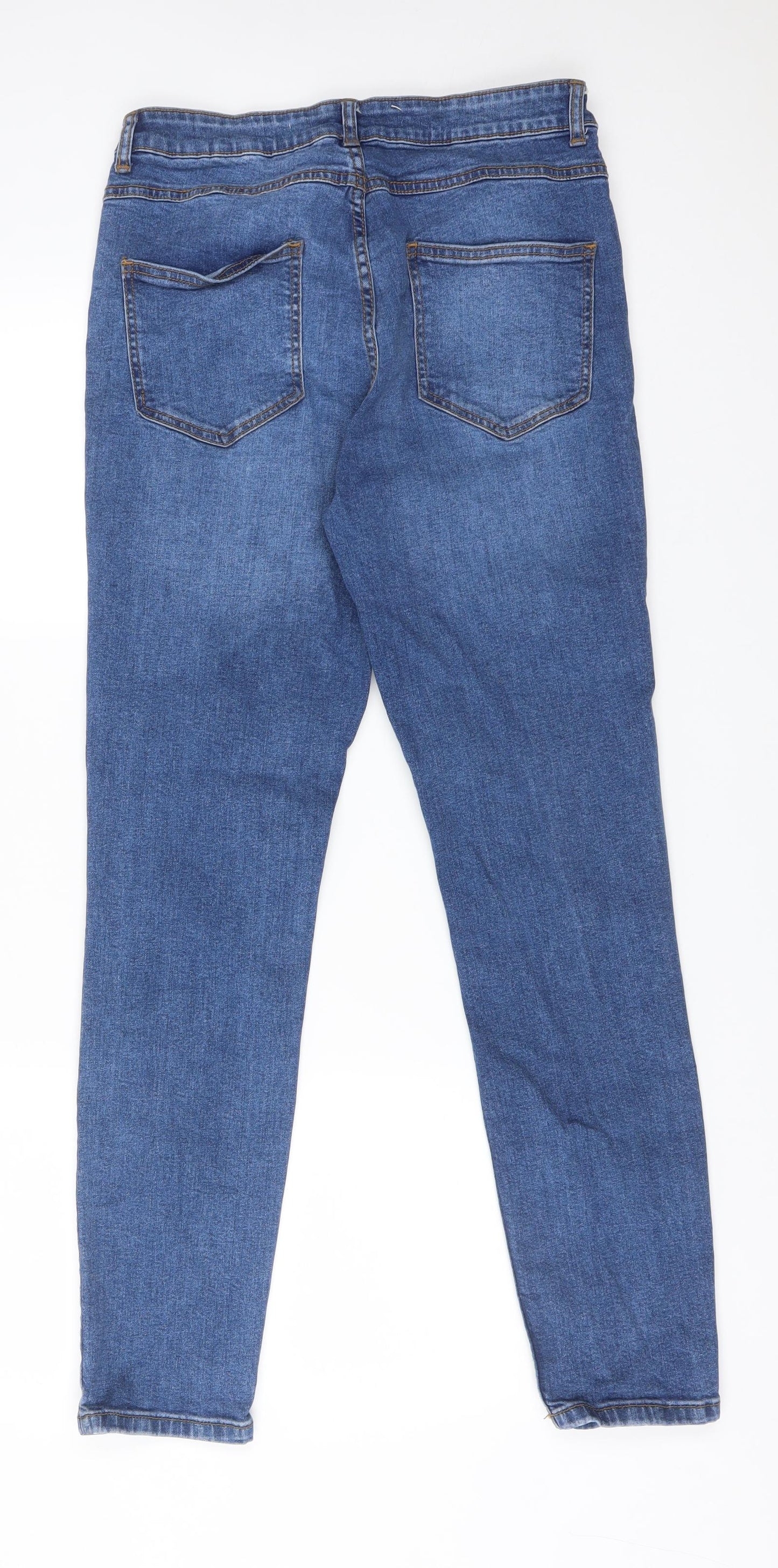 Brave Soul Womens Blue  Cotton Skinny Jeans Size 14 L29 in Regular