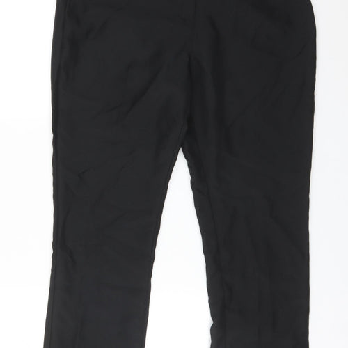 Preworn Womens Black  Polyester Trousers  Size 8 L29 in Regular
