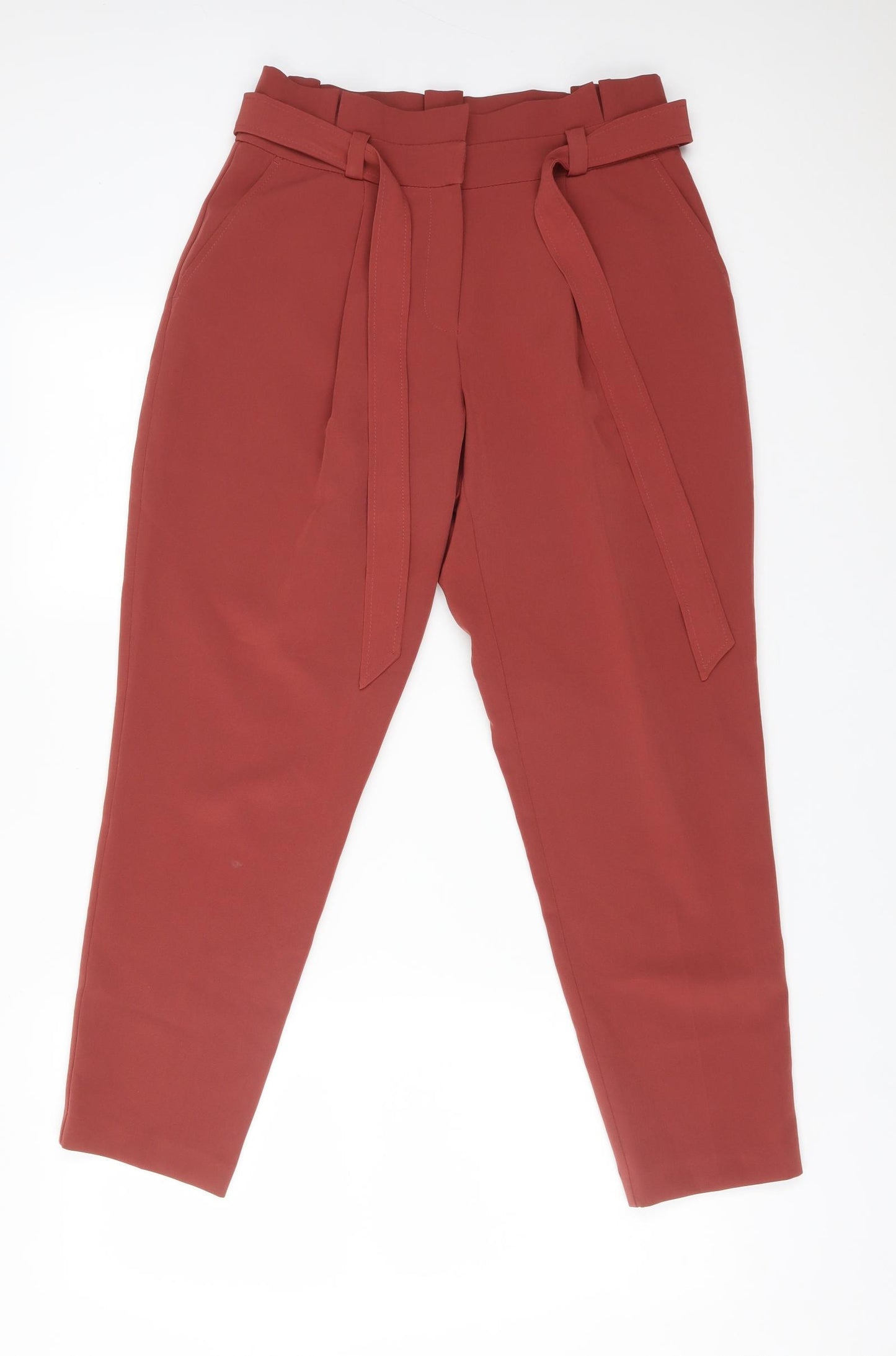 New Look Womens Red  Polyester Carrot Trousers Size 8 L26 in Regular