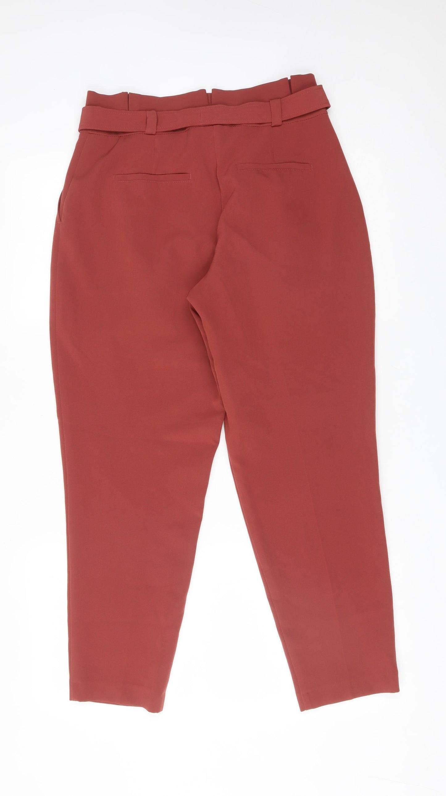 New Look Womens Red  Polyester Carrot Trousers Size 8 L26 in Regular