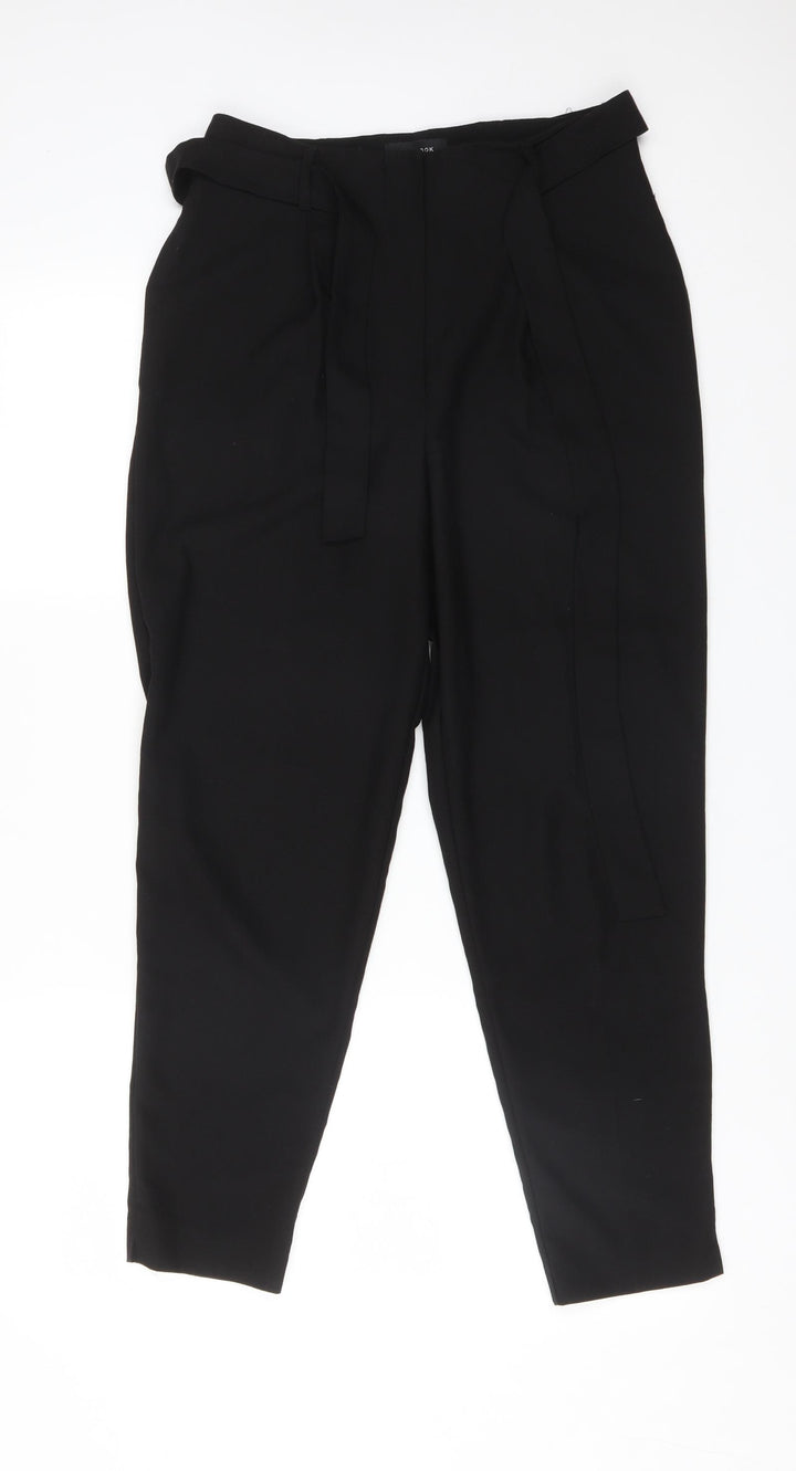 New Look Womens Black Polyester Carrot Trousers Size 8 L26 in Regular