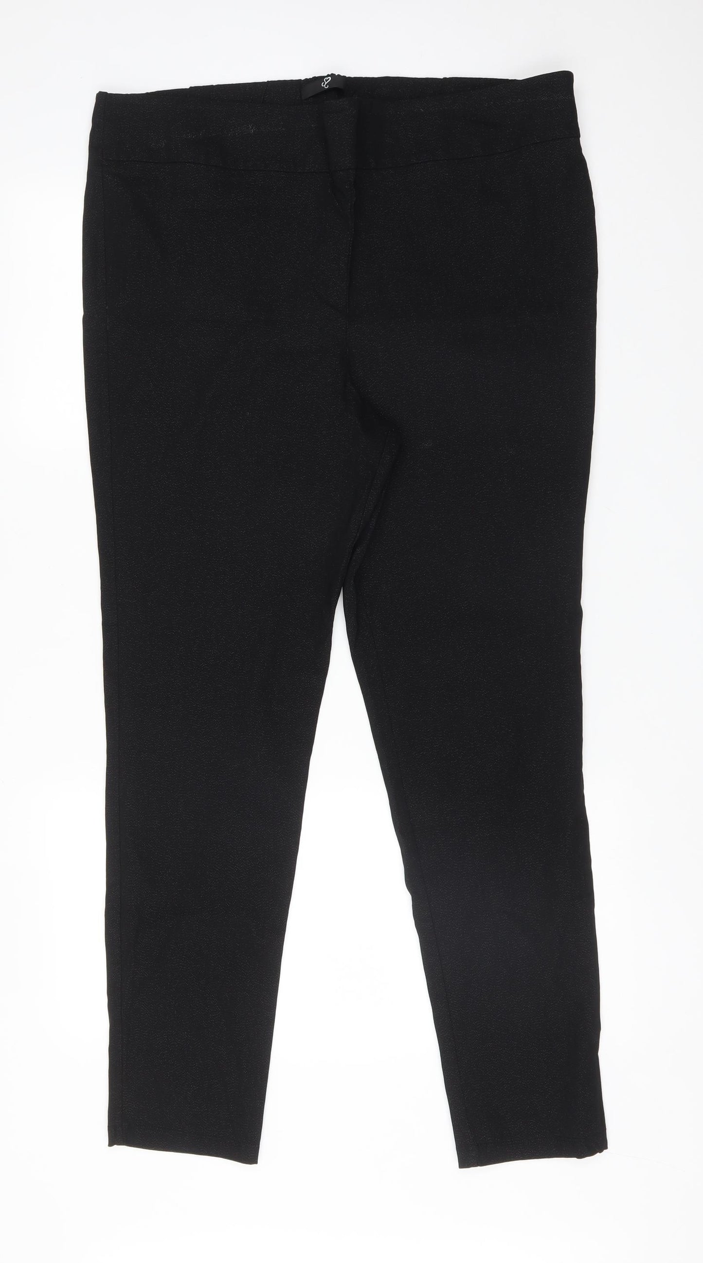 Preworn Womens Black  Viscose Trousers  Size 24 L29 in Regular