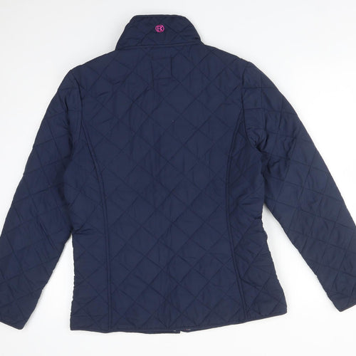 BETTY KAY Womens Blue Argyle/Diamond  Overcoat Coat Size 12