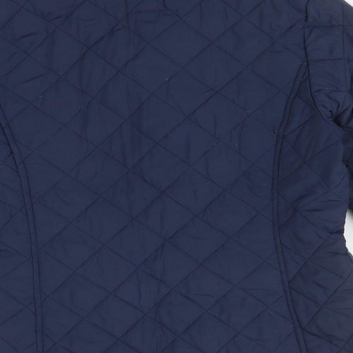 BETTY KAY Womens Blue Argyle/Diamond  Overcoat Coat Size 12