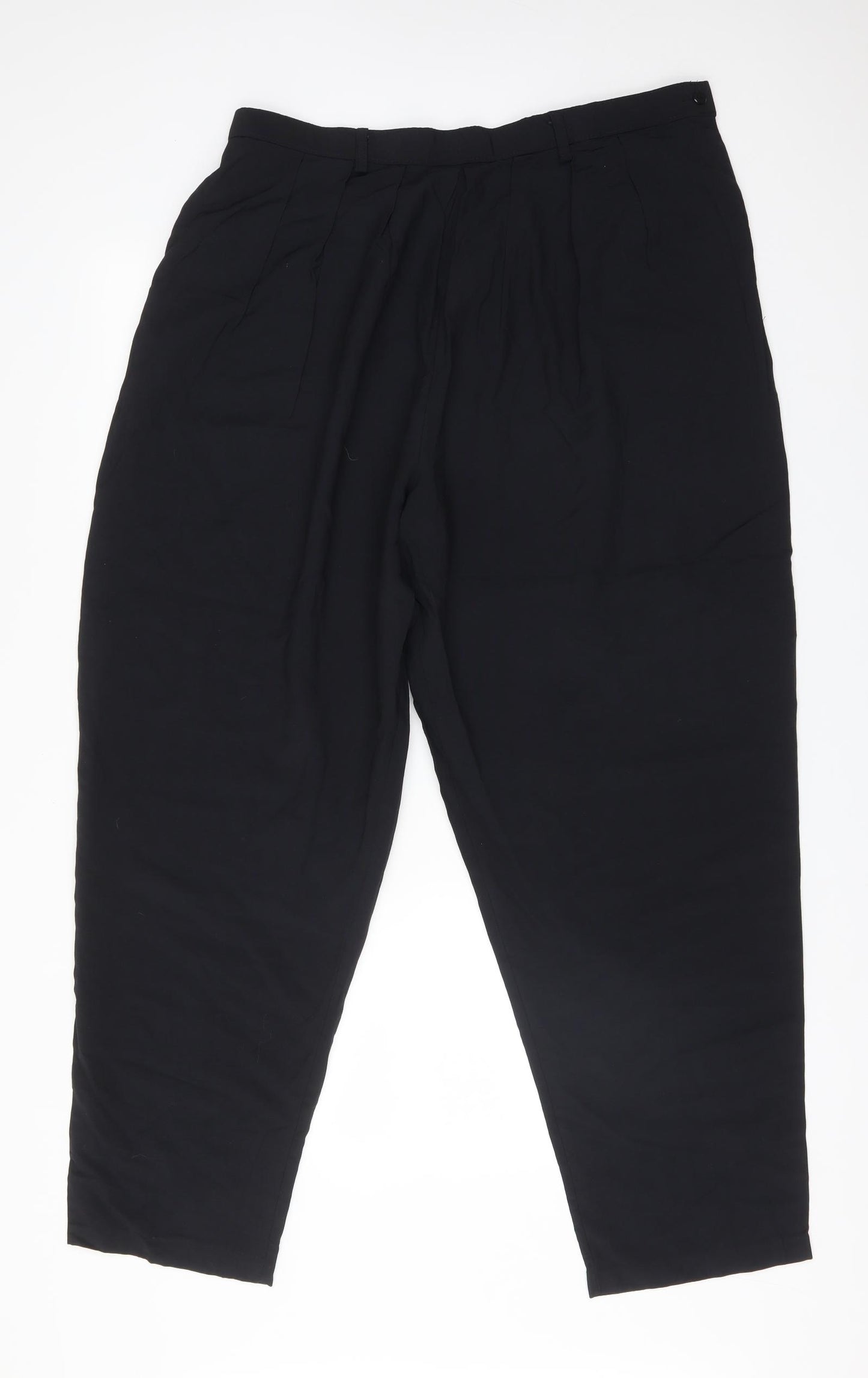 Classic Womens Black  Viscose Trousers  Size 24 L30 in Regular