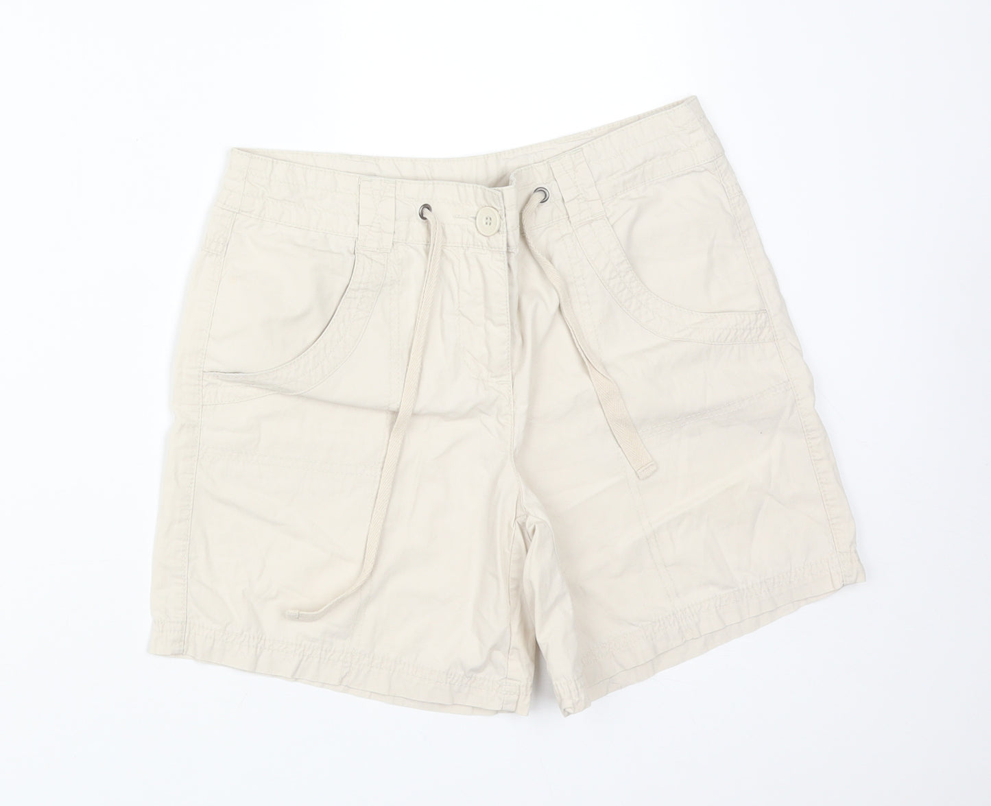 TU Womens Beige  Cotton  Shorts Size 8 L5 in Regular