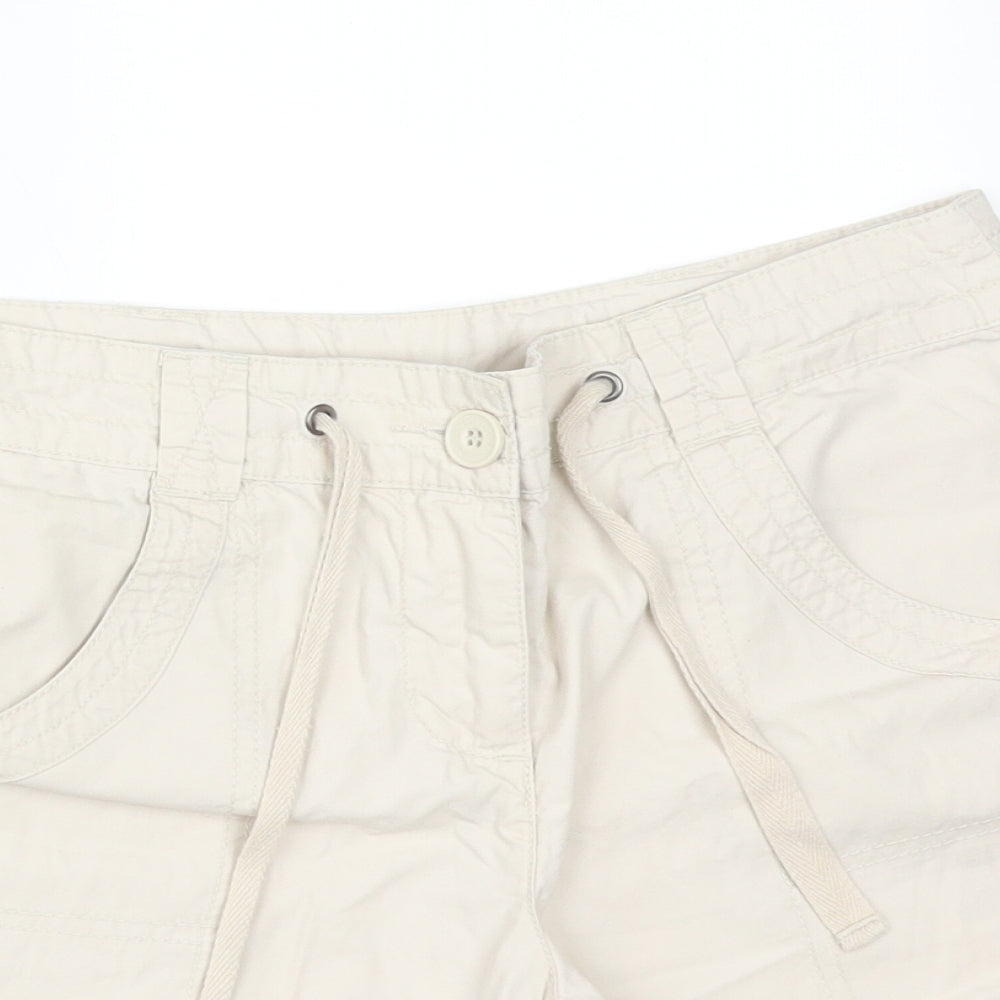 TU Womens Beige  Cotton  Shorts Size 8 L5 in Regular