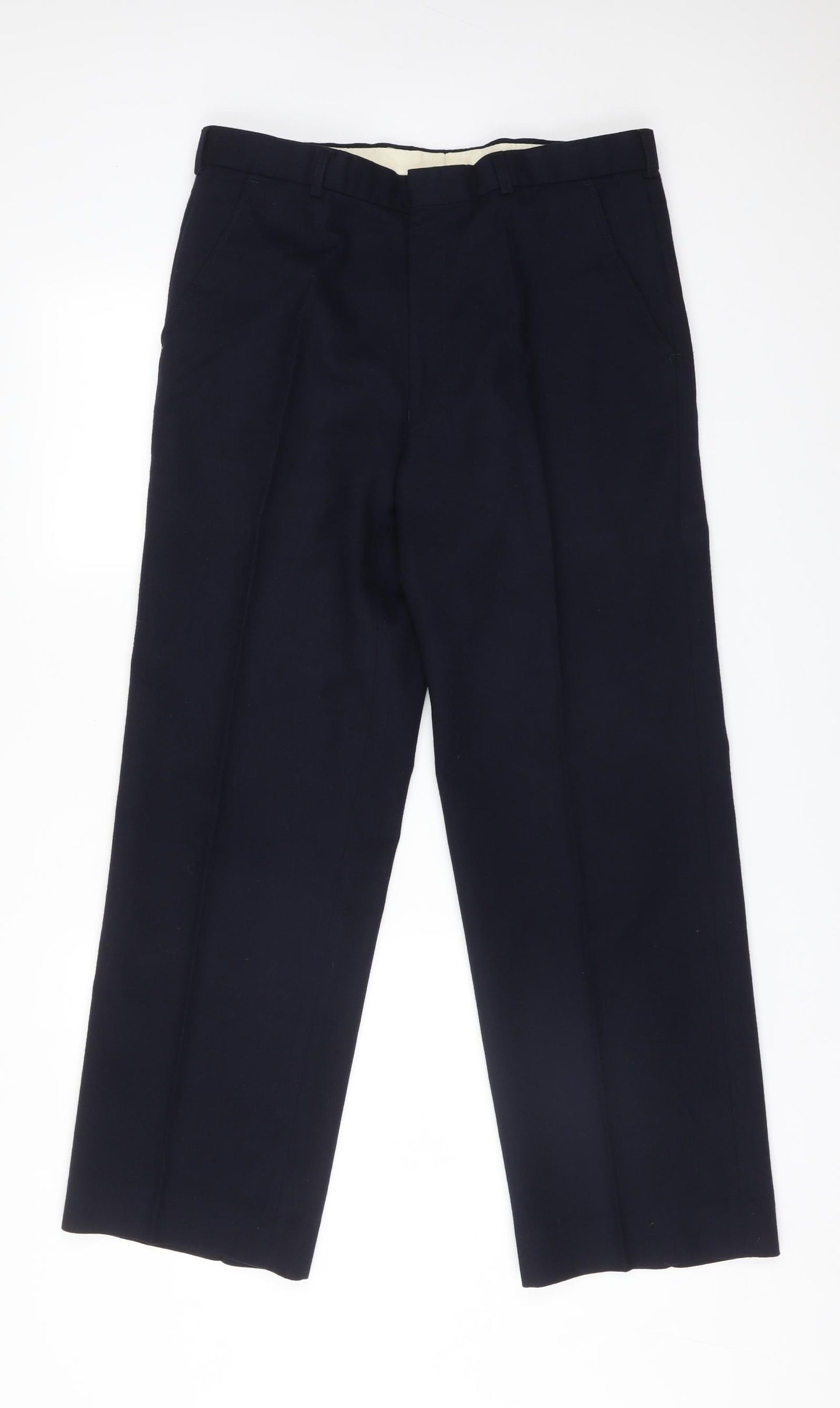 ST MICHAEL Mens Blue  Wool Dress Pants Trousers Size 34 L29 in Regular